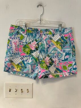 Lilly pulitzer Callahan Stretch Shorts in the "Wish You Were Here" postcard 10